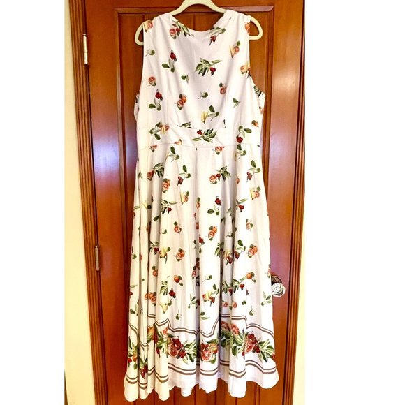 vintage Cherry Dress ~Sleeveless ~2x~Fit & Flare~Wayward Fancies - Picture 5 of 9